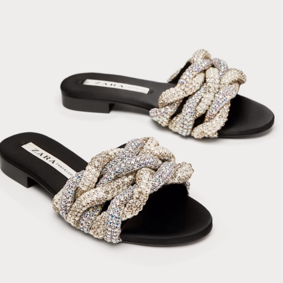 zara braided slides